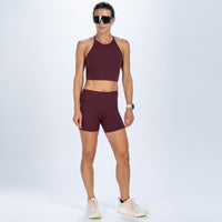 Zoot Sports RUN BOTTOMS Women's Elite Run 5" High-Rise Short - Burgundy