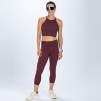 Zoot Sports RUN BOTTOMS Women's Elite Run High Rise Capri - Burgundy