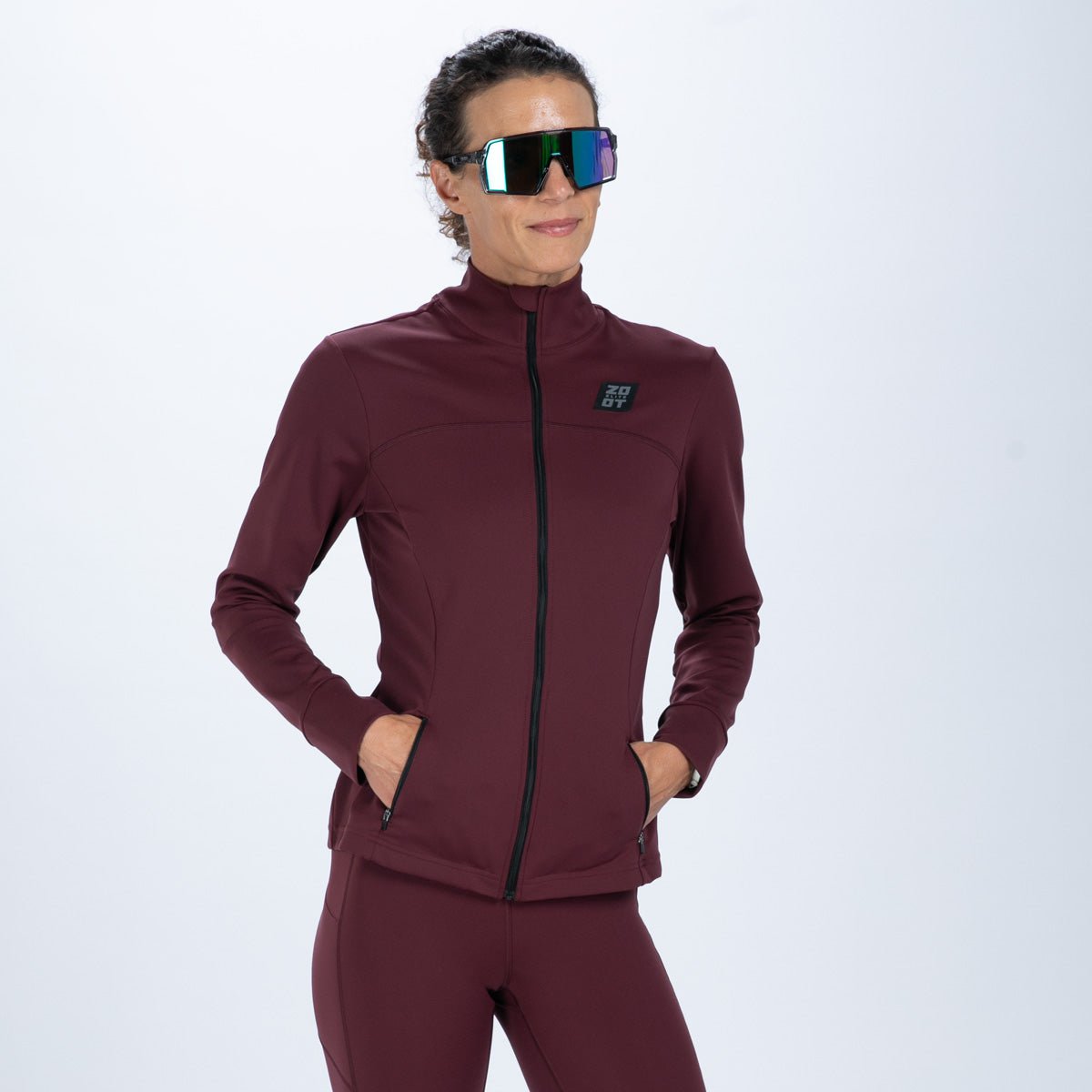 Zoot Sports RUN OUTERWEAR Women's Elite Run Track Jacket - Burgundy
